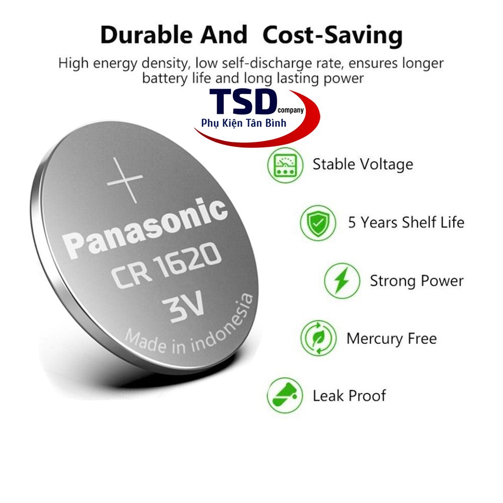 Genuine Panasonic CR1620 Lithium 3V Cmos Battery