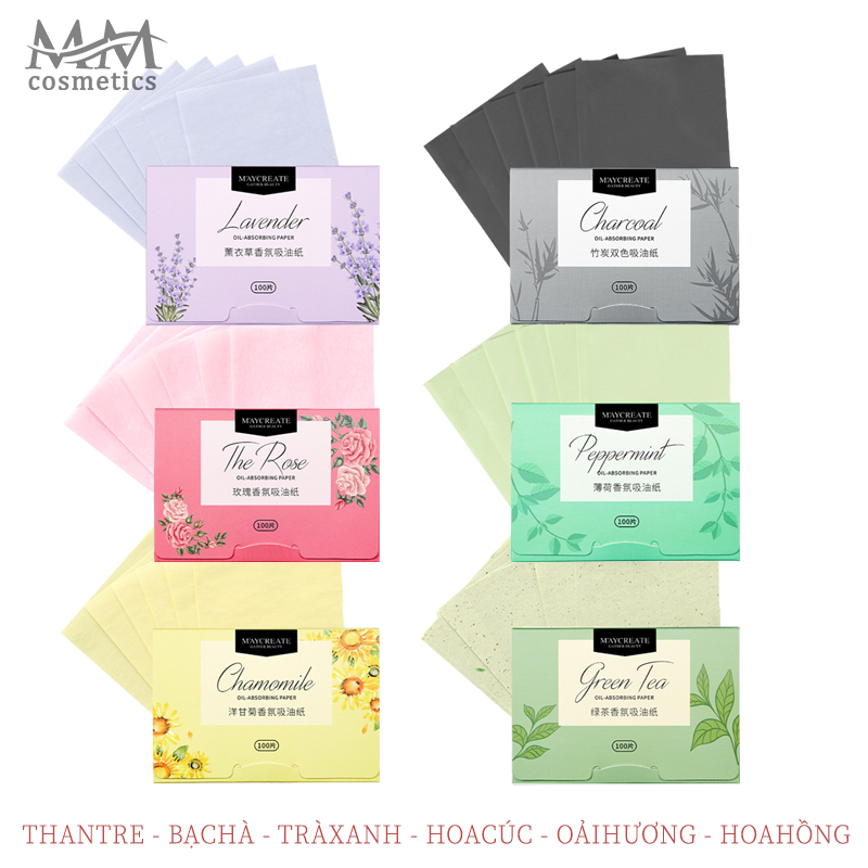(Chính hãng) Giấy thấm dầu cao cấp 100 miếng Maycreate ( Mẫu Mới )