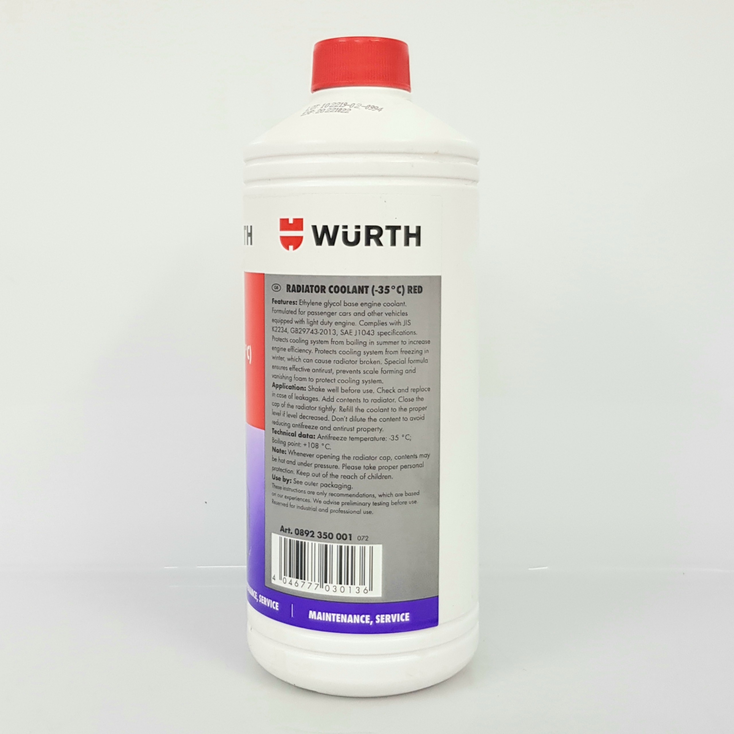 [HCM][Nước Làm Mát Động Cơ đỏ]  Wurth Radiator Coolant red 1L