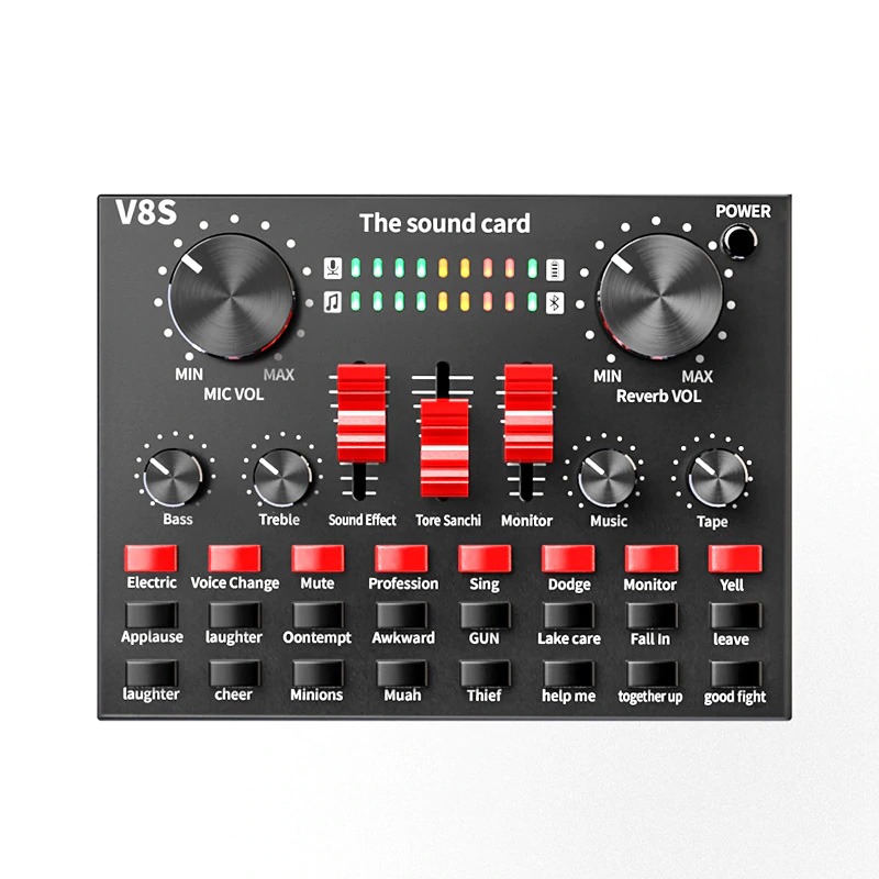 Sound Card V8s Có Đèn Theo Nhạc