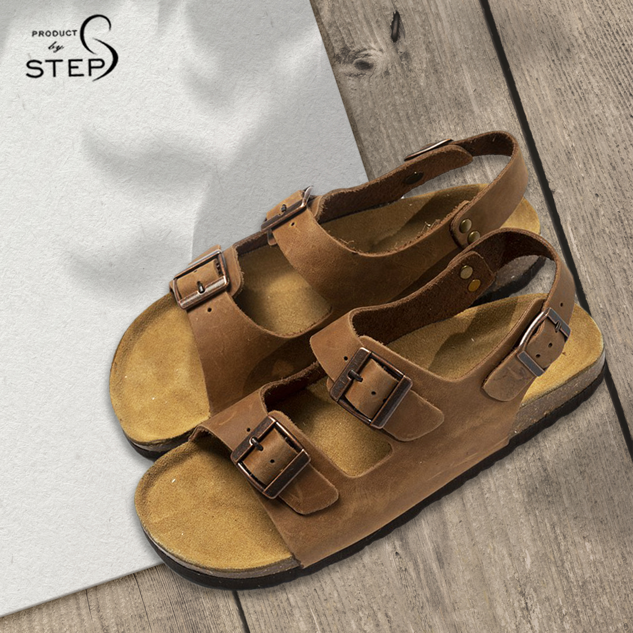 [HCM][Sanldal] Giày đế trấu Da thật quai 2 khoá (Size 35-45)