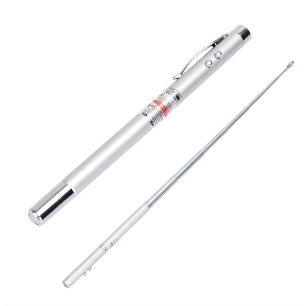 Bút chỉ laser trình chiếu vỏ kim loại mạ các màu 4 chức năng trong 1 - trắng