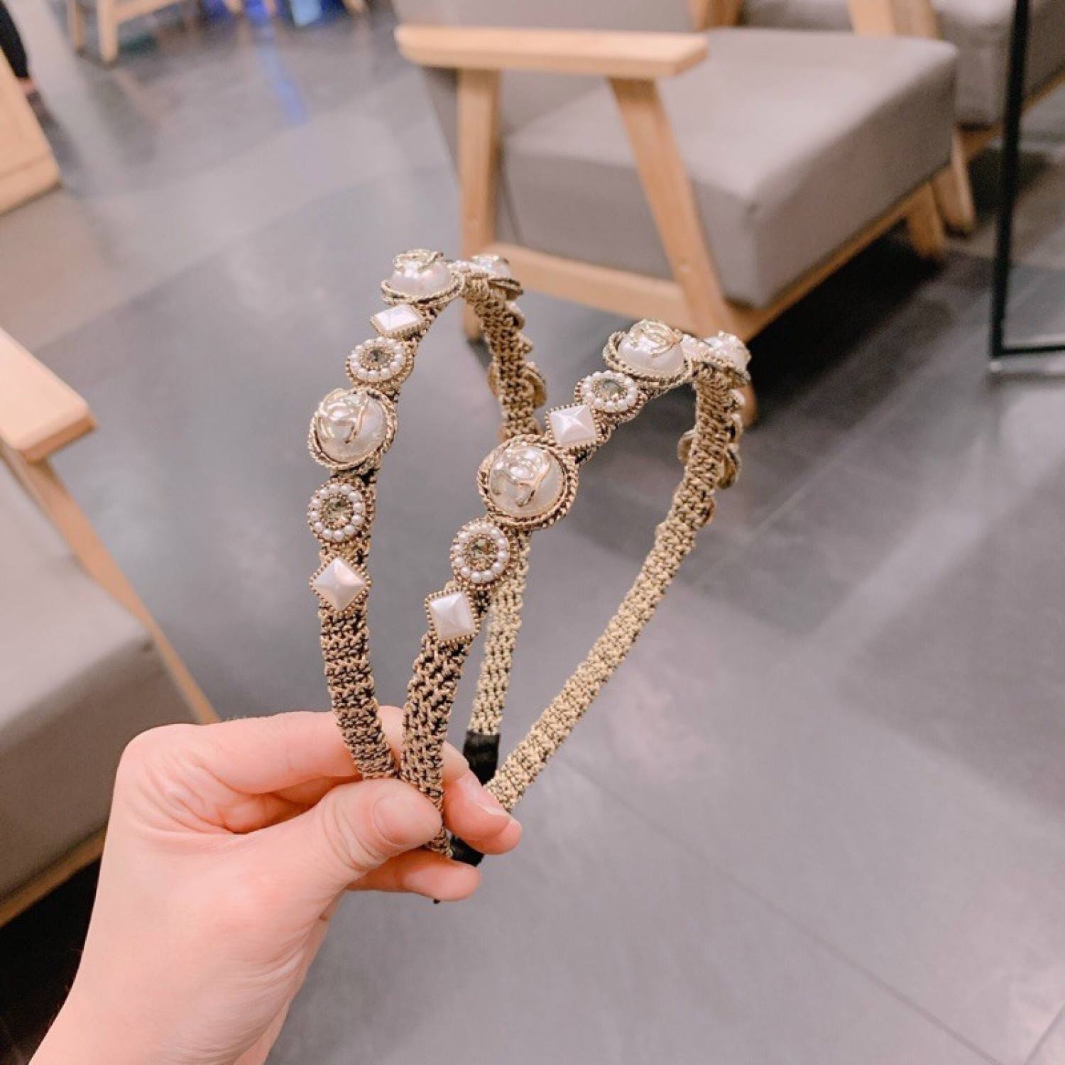 Băng đô cài tóc hiệu chanel bản 1cm