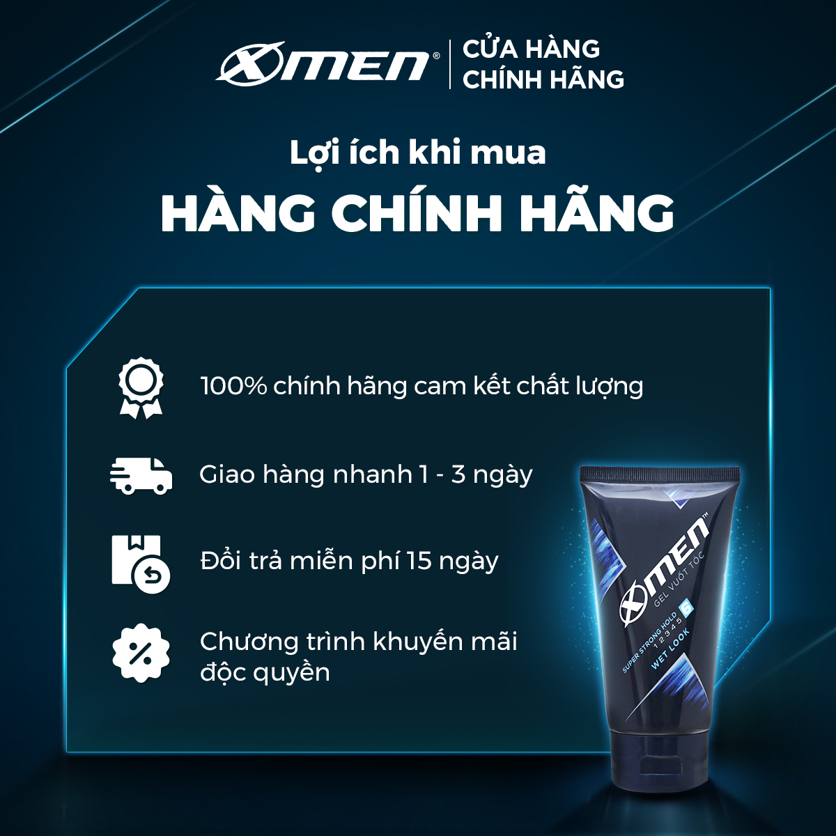 Gel vuốt tóc X-men Siêu cứng và bóng tóc 150g