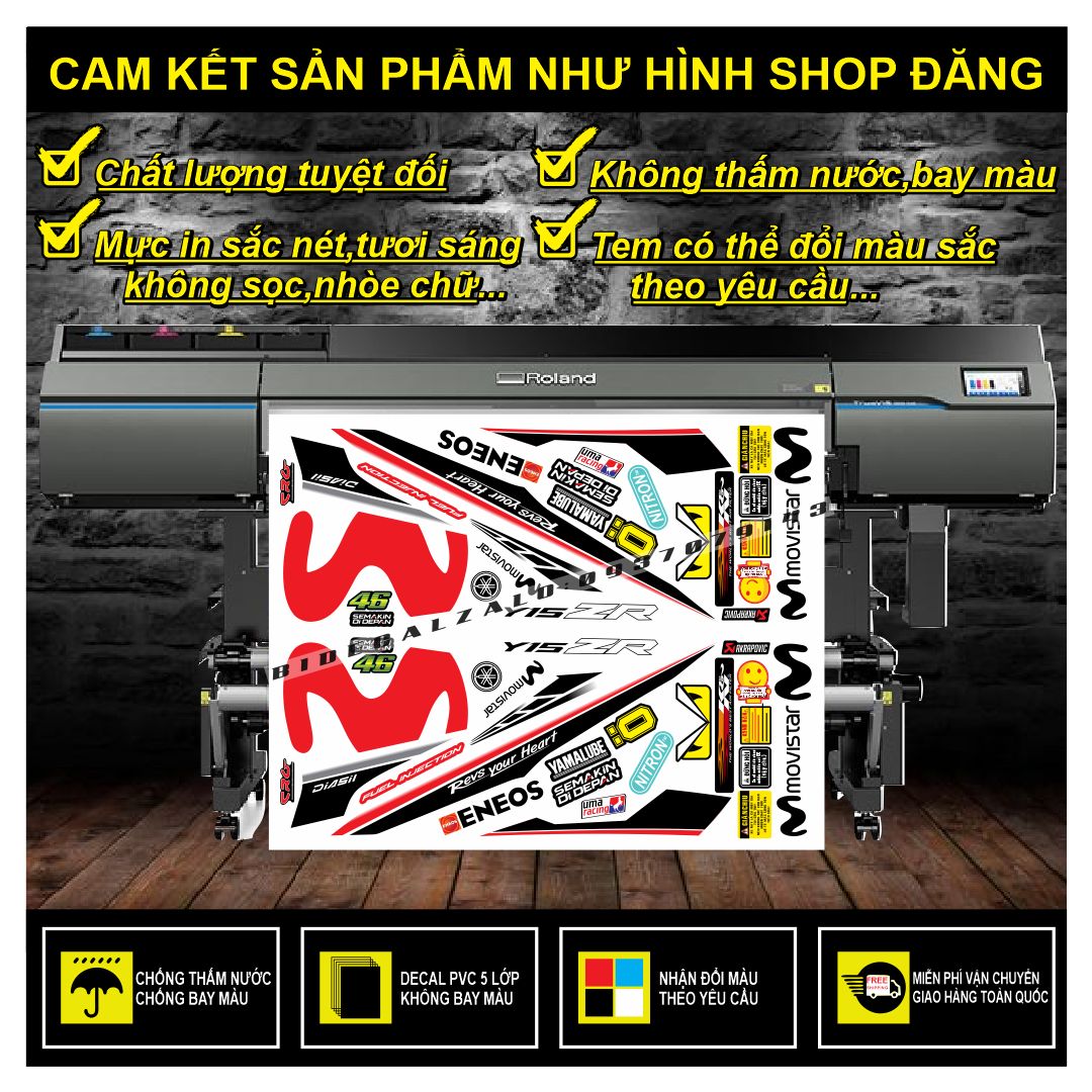 HCM-BIDECAL- TEM RỜI EXCITER 150 MOVISTAR PHỐI TRẮNG ĐỎ