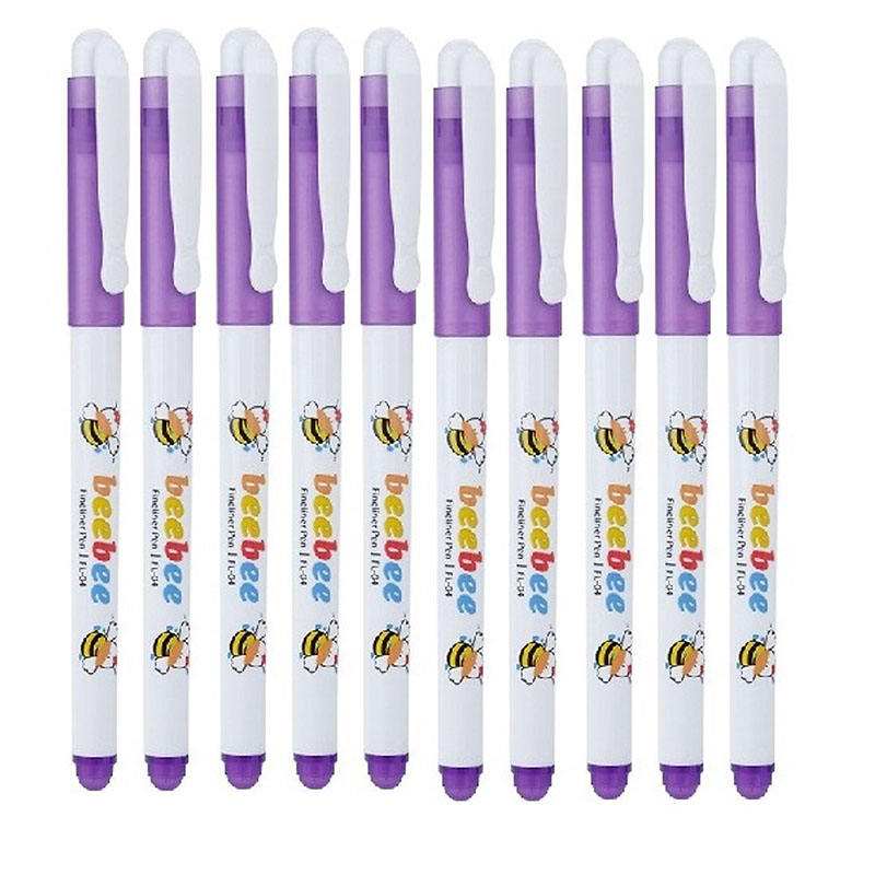 Hộp 10 Bút lông kim 0,3mm FL-04 Beebee tím (TL)