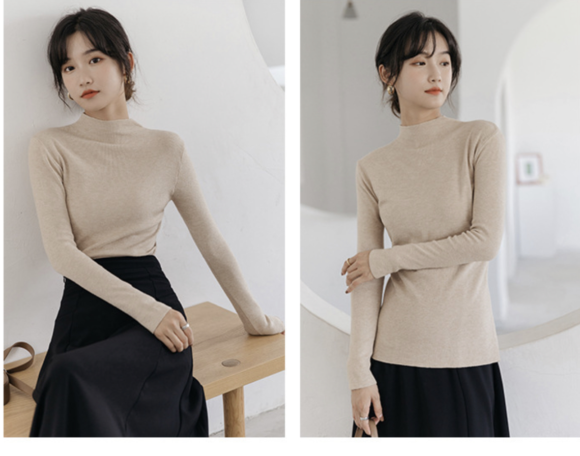 MS383 Áo len tăm nữ cổ 3 phân siêu mềm