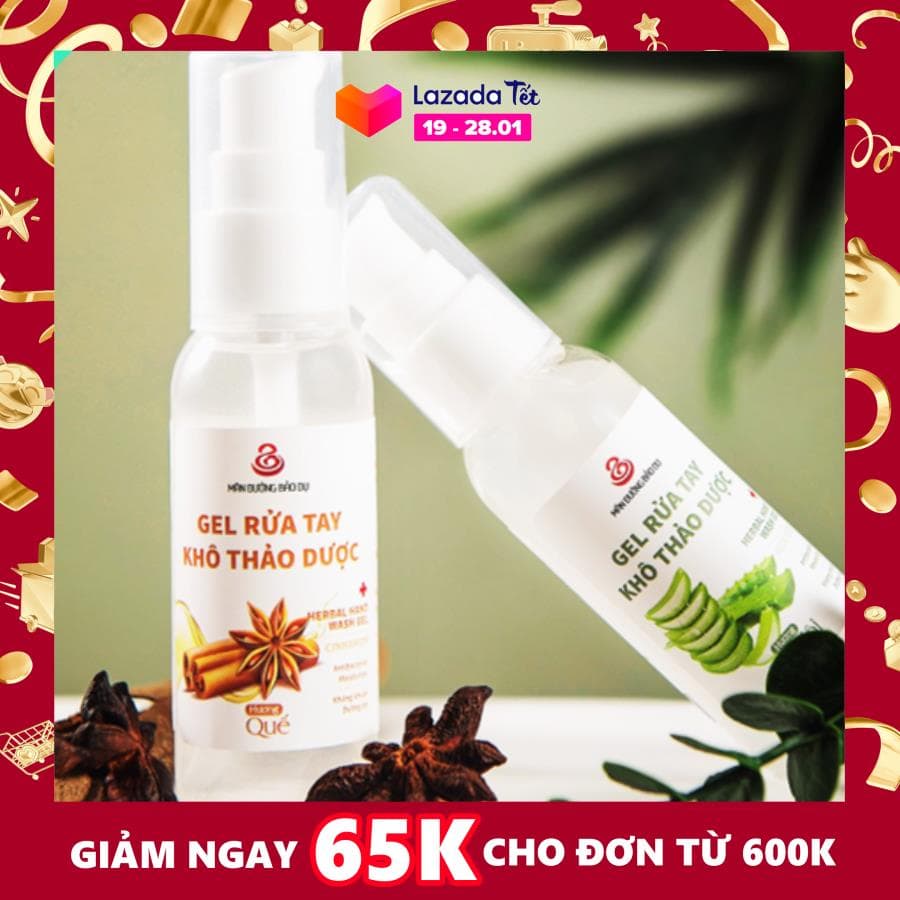 Gel rửa tay khô thảo dược Bách Thảo - Chai 50ml
