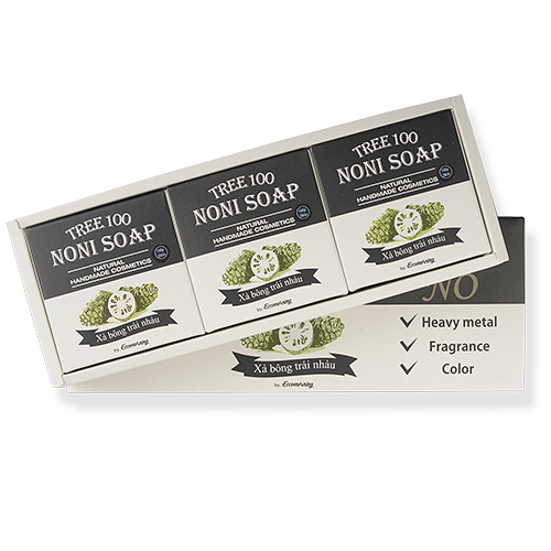 Hộp 3 xà bông trái nhàu cao cấp - tree100 noni soap 3pcs