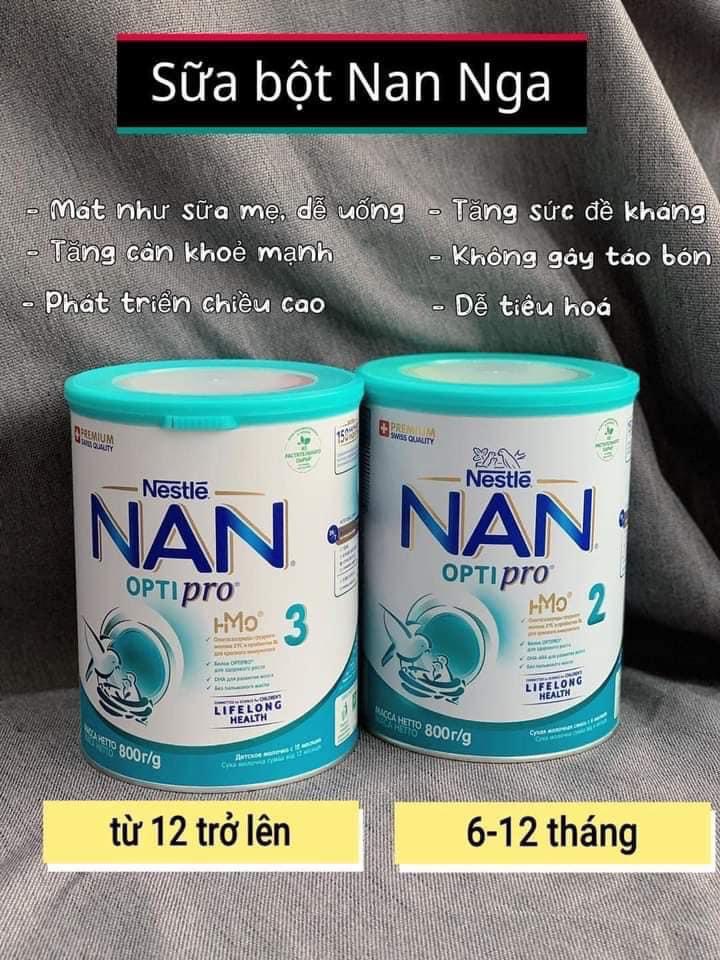 Sữa bột Nan Nga ( số 1/2/3/4 ) hộp 800g