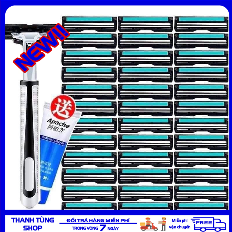 [ SALE UP TO 50% ] Bộ Dao Cạo Râu 36 Lưỡi Kép - 1 Bộ Gồm Có Bàn Cạo + 36 Lưỡi Kép + 1 Kem Cạo Râu đi Kèm Siêu Tiện Lợi, Bộ Dao Cạo Râu + 36 Lưỡi Dao Thay Thế - TẶNG Kèm Túy Kem Tạo Bột Cạo Râu - Dao Cạo Râu đa Năng