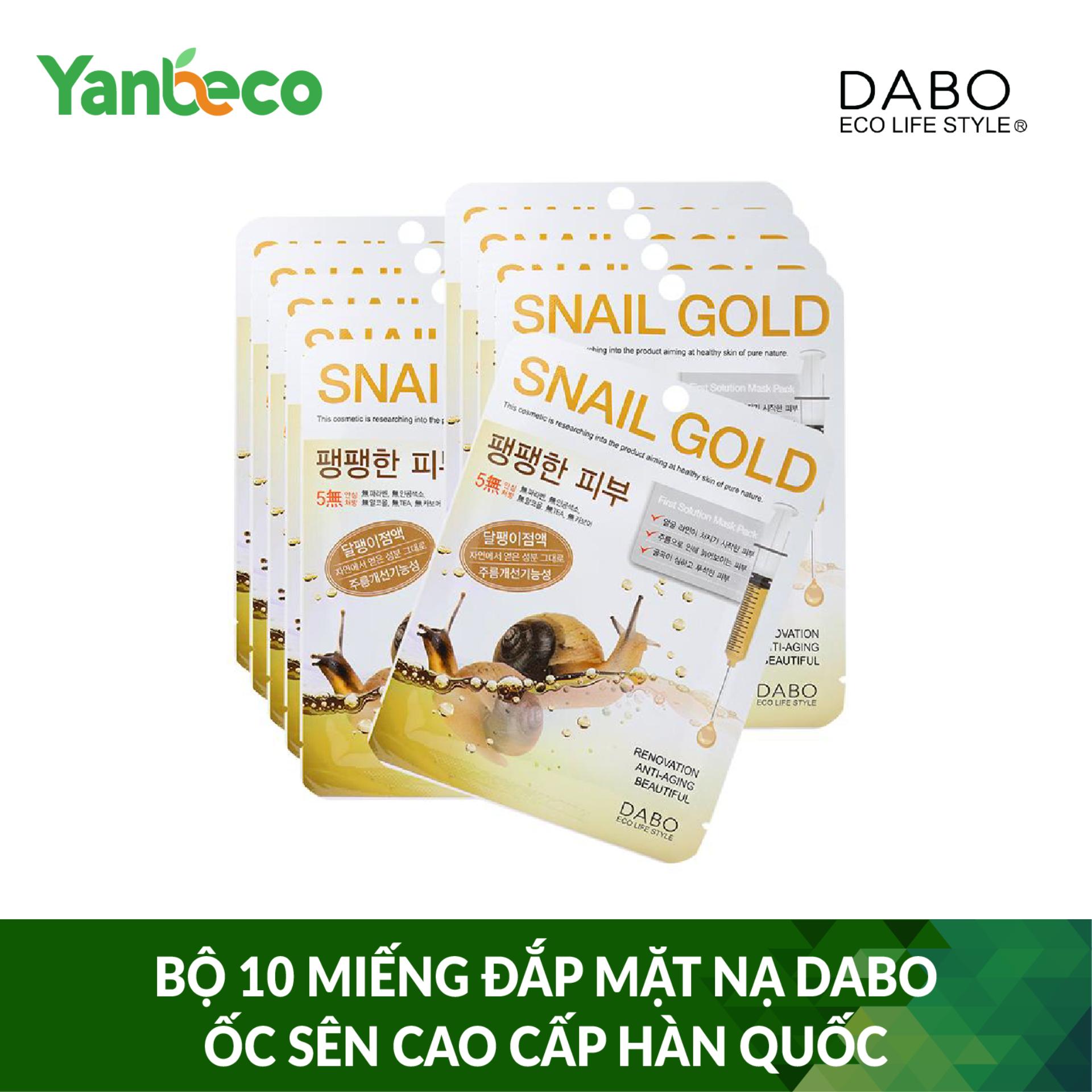 BỘ 10 MIẾNG ĐẮP MẶT NẠ DABO ỐC SÊN CAO CẤP HÀN QUỐC