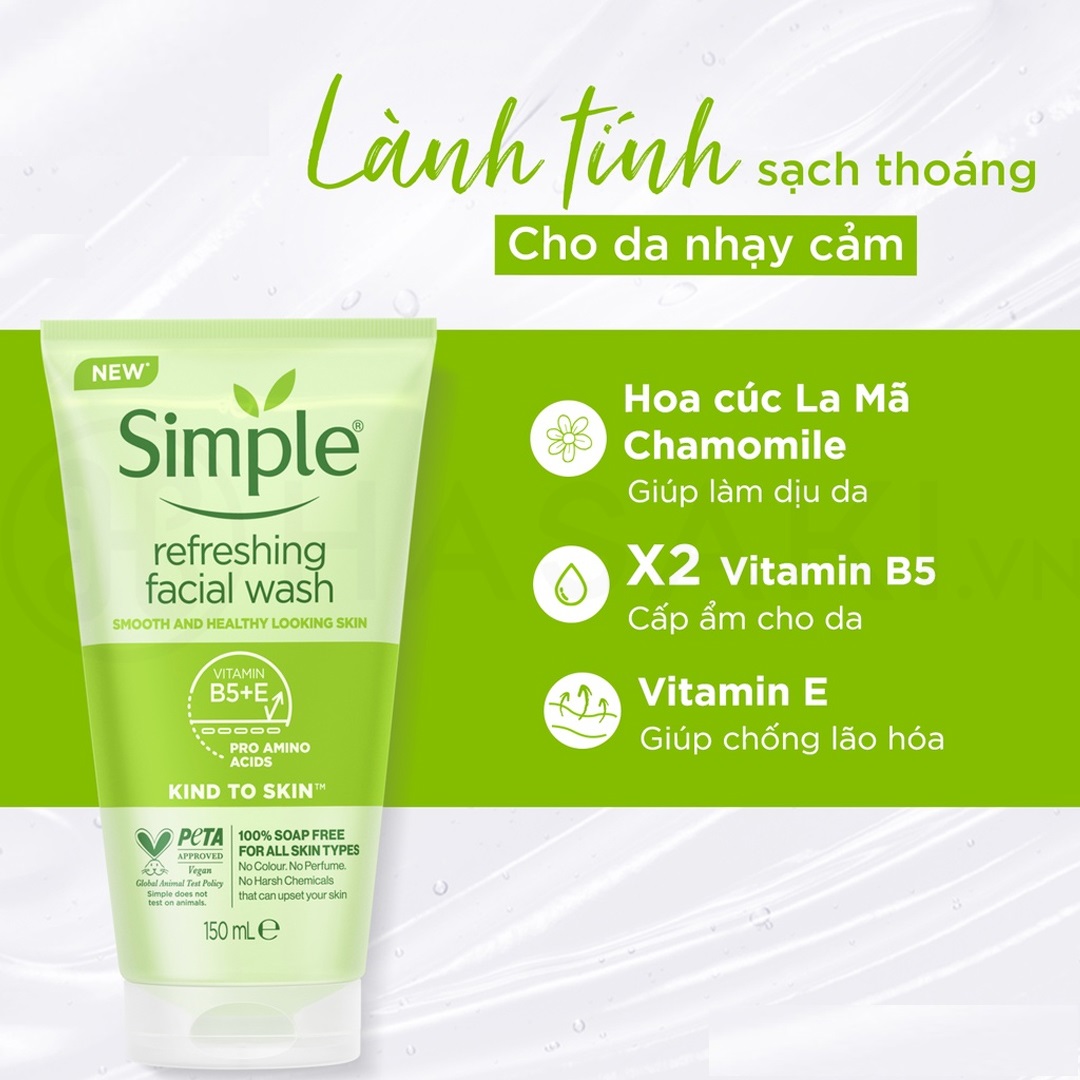 [Mẫu Mới] Sữa Rửa Mặt Simple Facial Wash 50ml và 150ml
