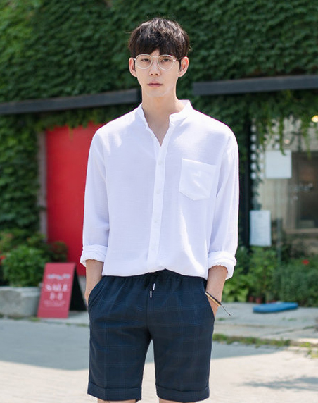 Áo Sơ mi Cổ trụ Style Hàn Quốc Unisex