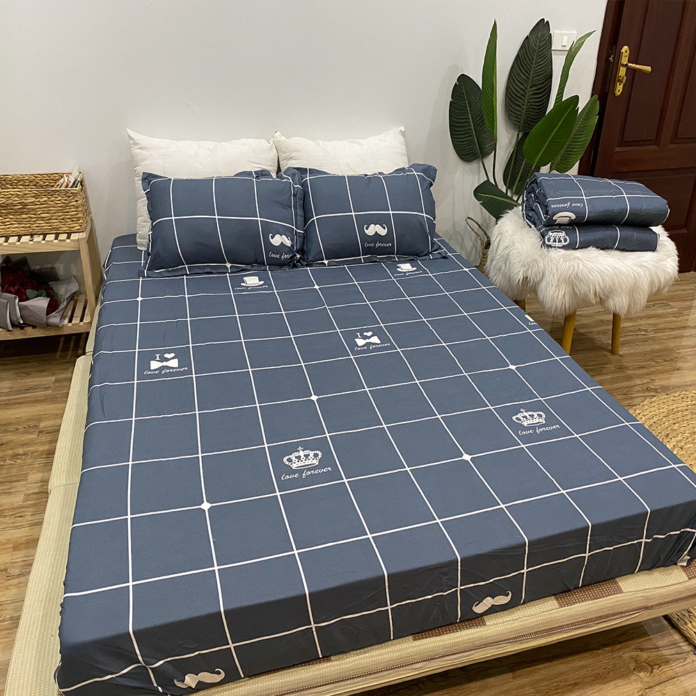 Bộ ga gối 3 món Poly Cotton siêu chất, siêu bền đẹp (Giá hủy diệt)