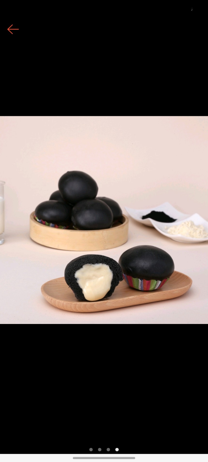 Bánh bao than tre nhân phô mai - 1 cái 80gam