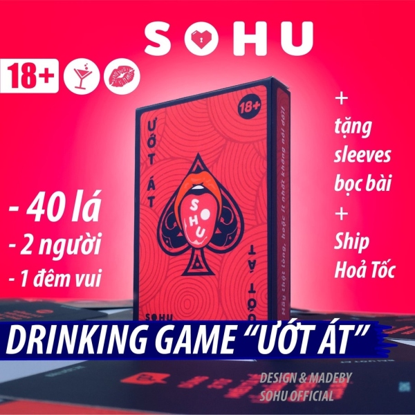 Bộ bài drinking game Ướt Át SOHU cho cặp đôi hẹn hò đi chơi 40 lá