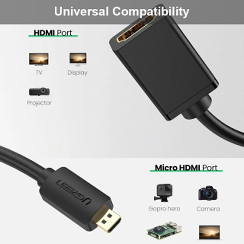 Cáp Micro HDMI sang HDMI Đầu Âm Cao Cấp Ugreen 20134