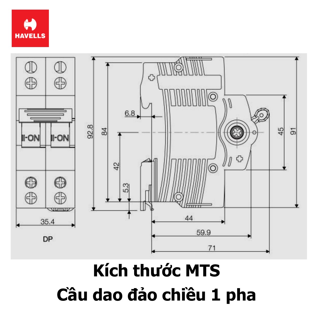 [HCM]MTS - Cầu dao đảo 3 vị trí Havells 63A