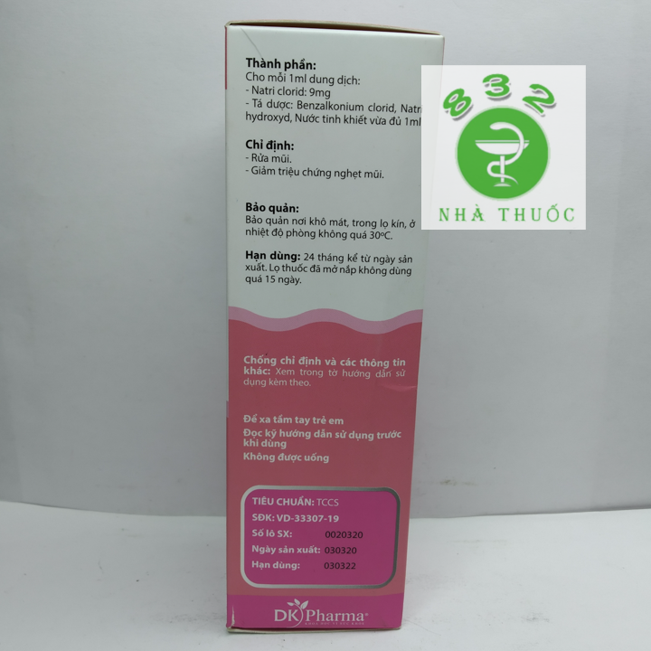 DUNG DỊCH VỆ SINH MŨI DK SALT trẻ em 60ml