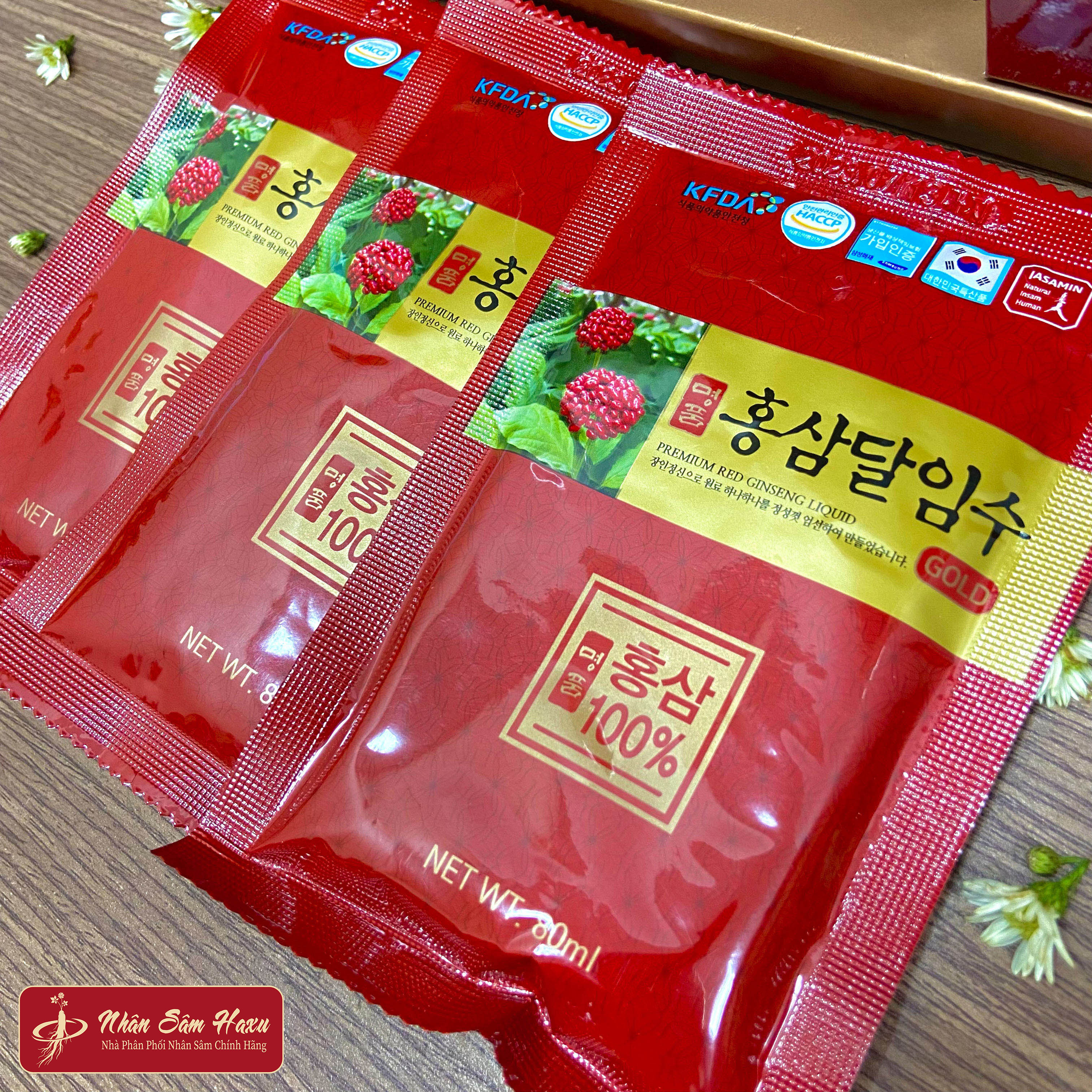 Nước Tinh Chất Quả Nhân Sâm 100% Jasamin Hàn Quốc (80ml x 30 gói x hộp)