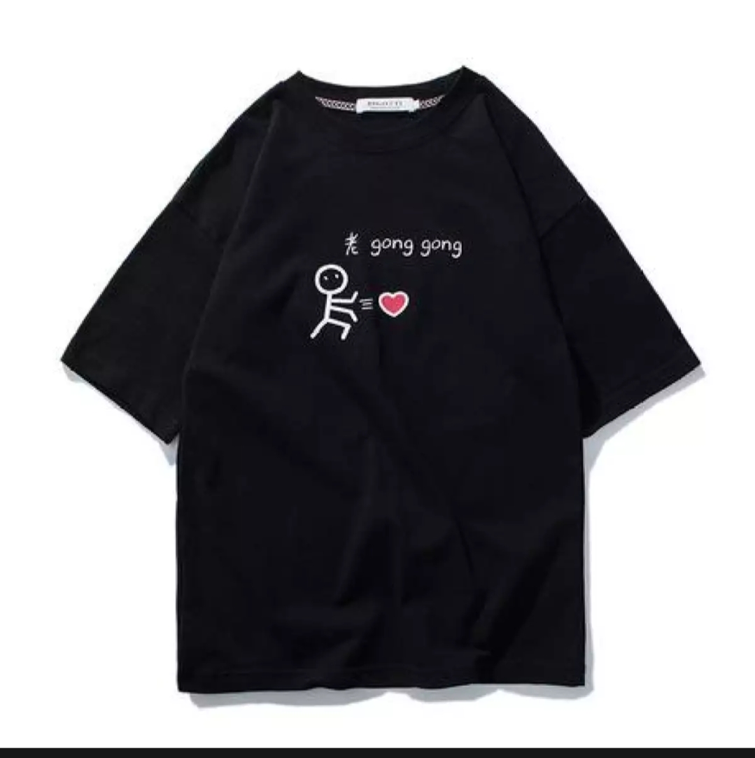 [HCM]Áo thun nữ form rộng hàn quốc in hình Trái Tim Gong Gong dễ thương vải dày mịn mát