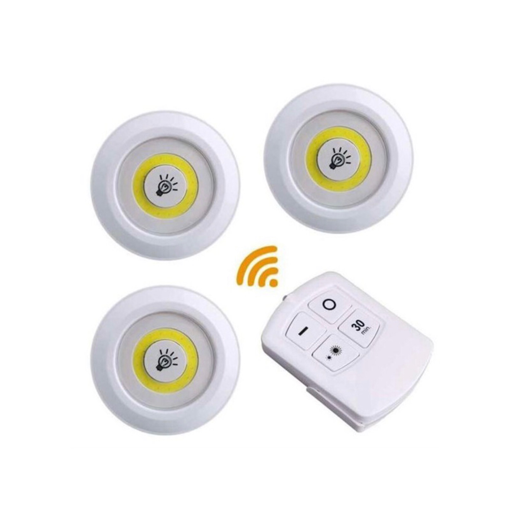 [HCM]Bộ 3 Đèn LED Dán Tường Mini Thông Minh MURO Longer Light (có chức năng hẹn giờ và Remote Điều Khiển Từ Xa)