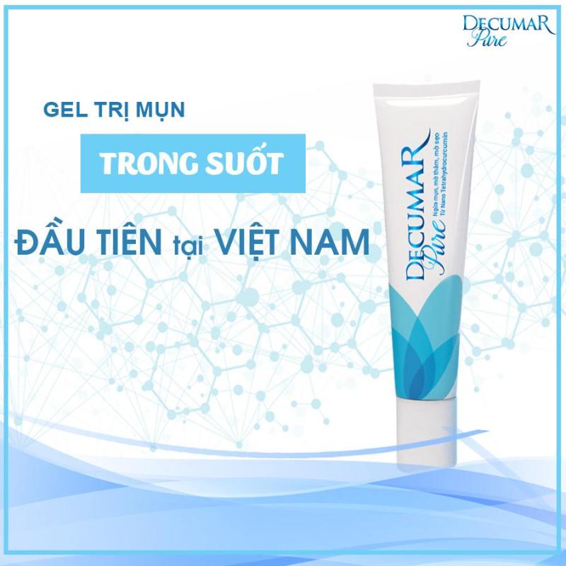 Gel ngừa mụn Siêu Nghệ Nano trong suốt Decumar Pure 15gr công nghệ Nano Nghệ trắng đầu tiên tại Việt Nam