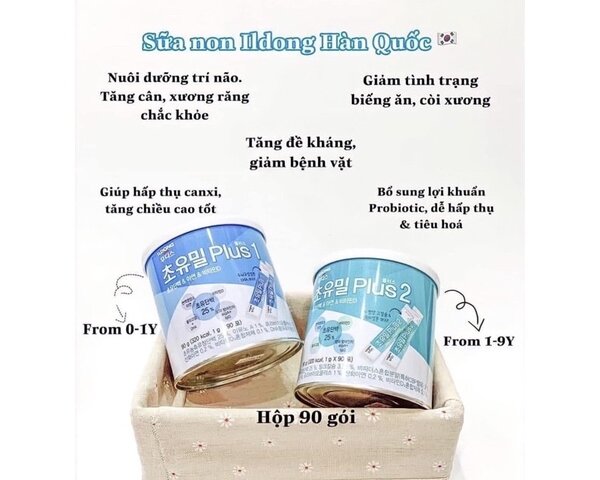 Sữa Non ILDONG plus số 1 & số 2 Hàn Quốc Lon 100g