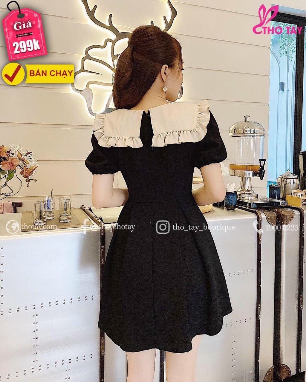 [Lu22] ĐẦM XÒE KIỂU CỔ BÈO THẮT NƠ