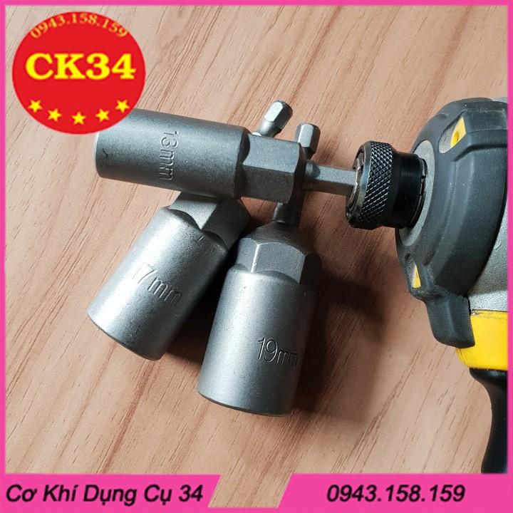 Chụp bulong 13, 17, 19mm sâu lòng chuôi lục giác cho khoan