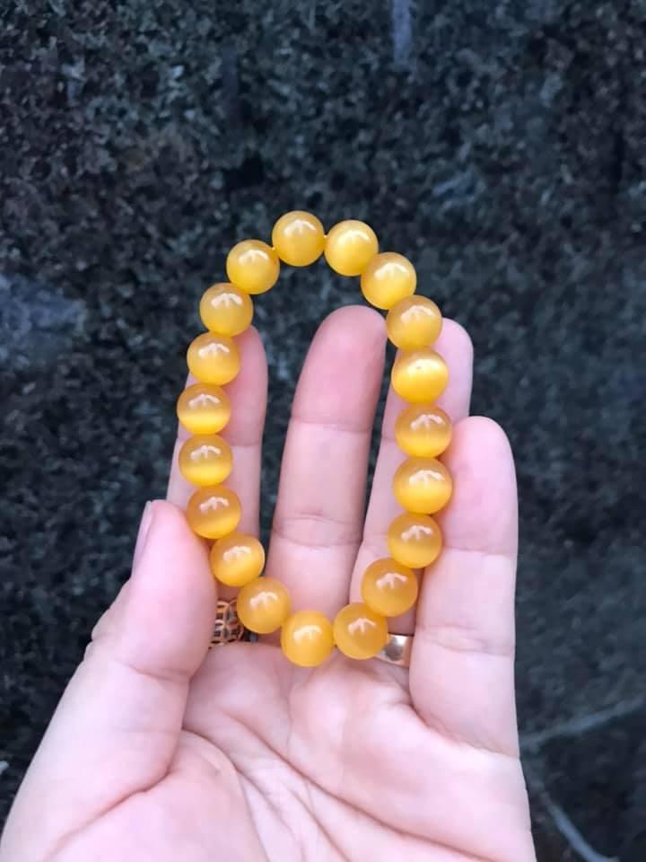 [HCM]VÒNG TAY ĐÁ MẮT MÈO  VÀNG đủ size