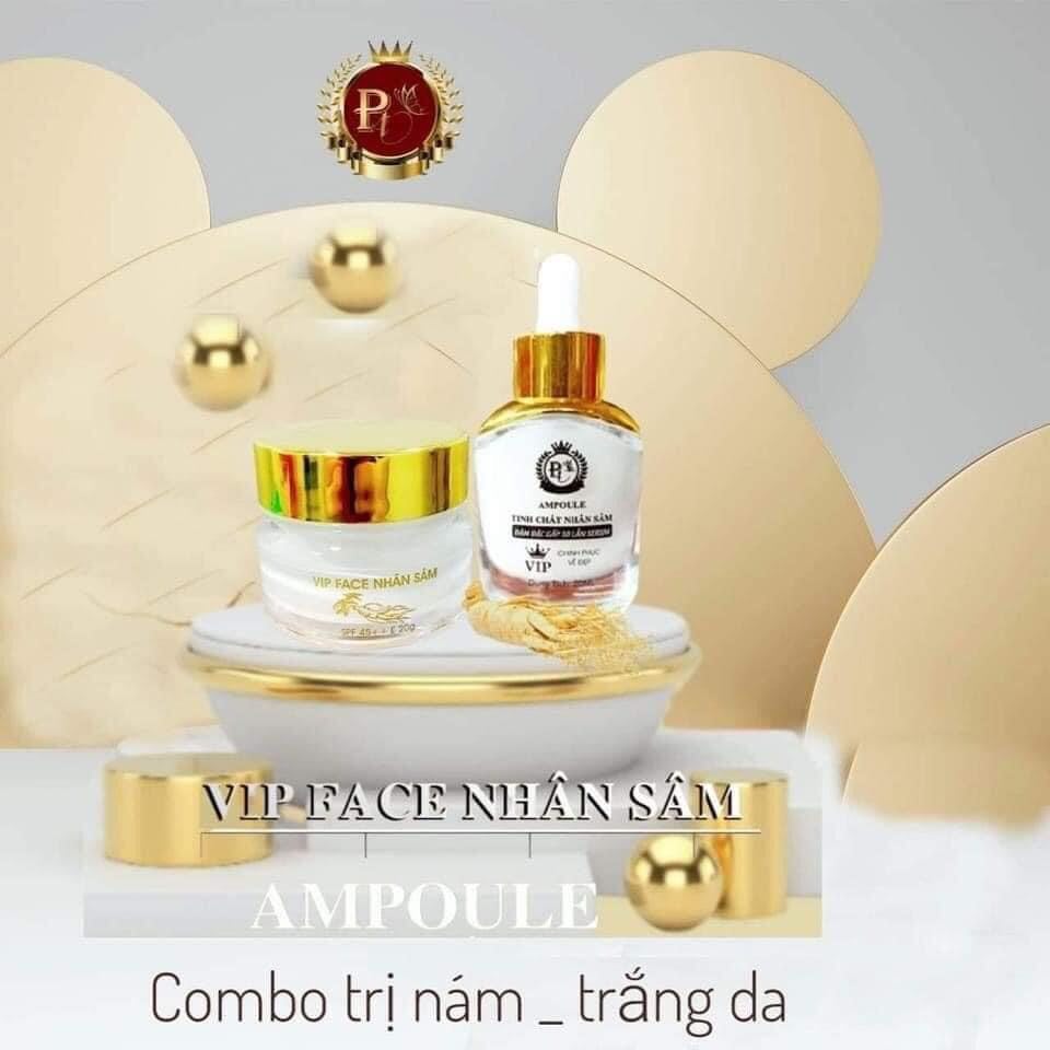 Combo kem face vip nhân sâm +tinh chất nhân sâm tặng kèm băng đô gấp tóc