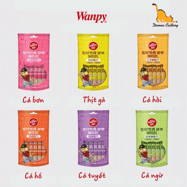 Súp thưởng cho mèo Wanpy Happy gói 5 thanh
