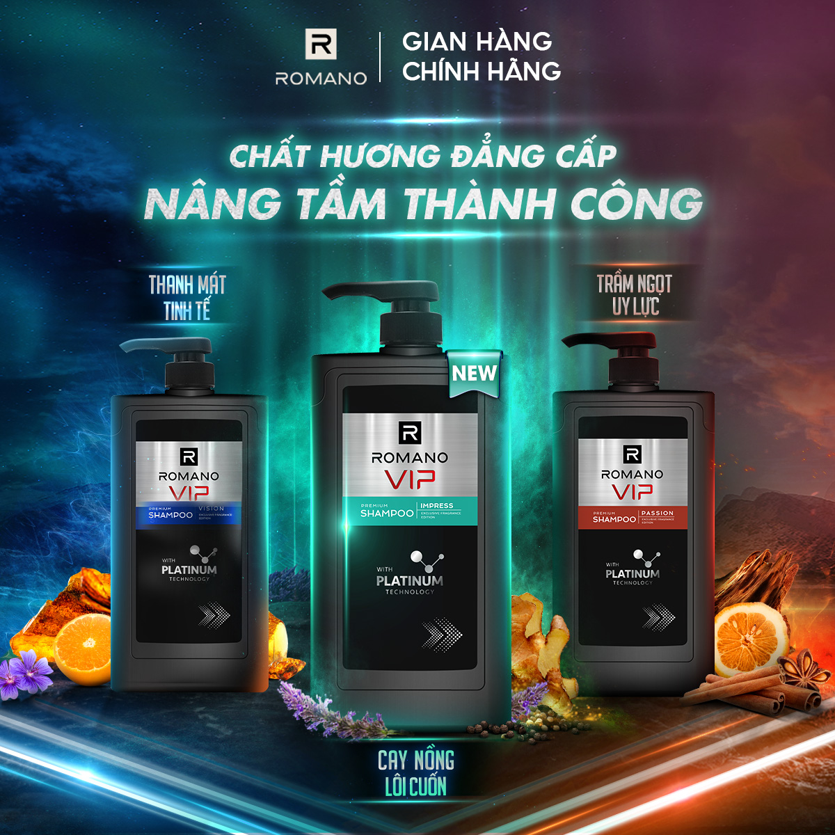 Combo 2 Dầu gội Romano VIP IMPRESS 650G