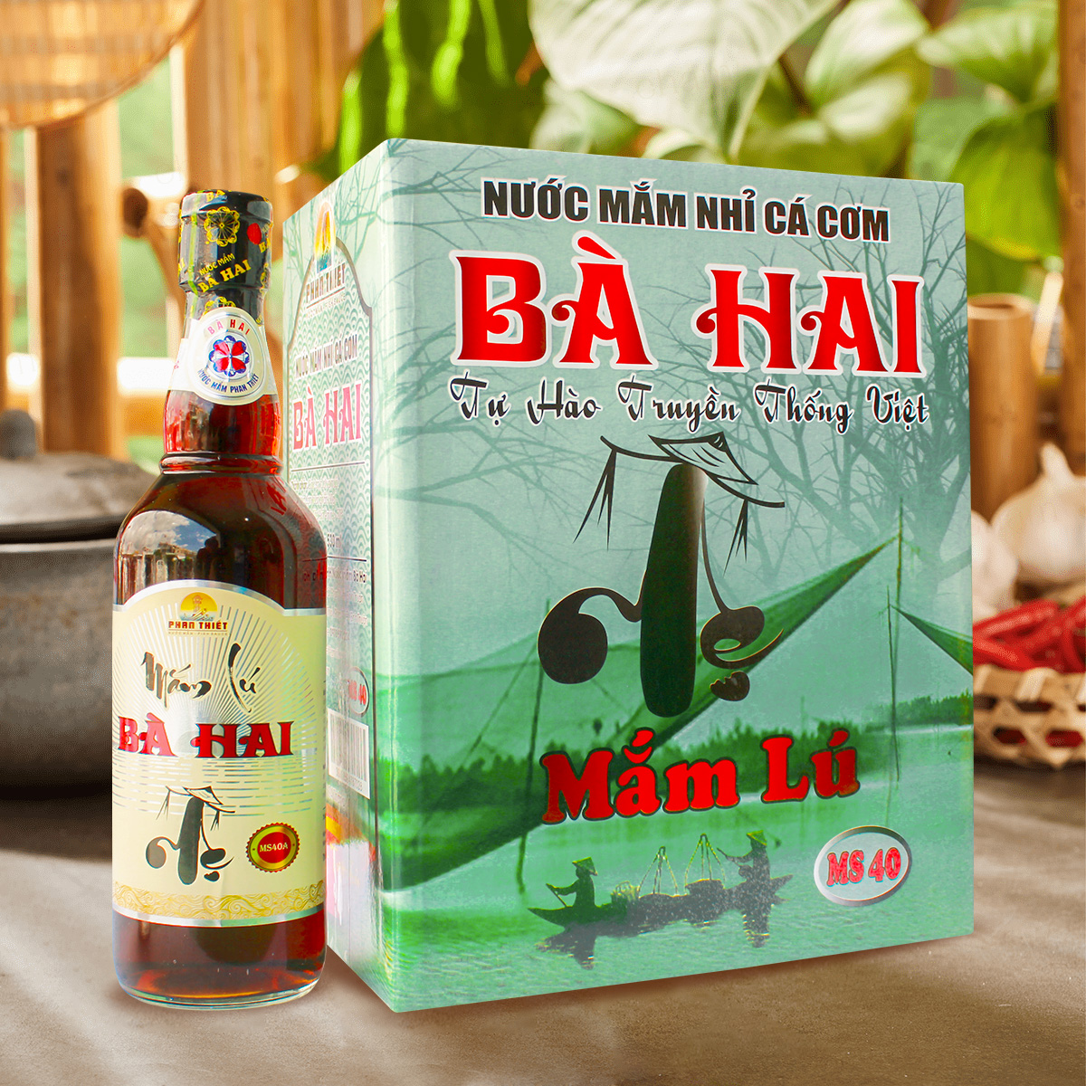 Nước Mắm Lú Bà Hai loại đặt biệt MS40A ( thùng 6chai x 500ml )