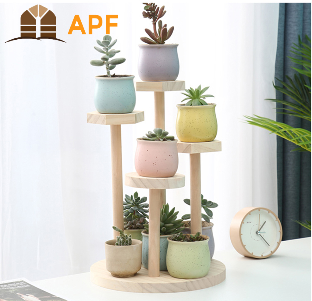 Kệ Decor Bàn Làm Việc APF Gỗ Thông