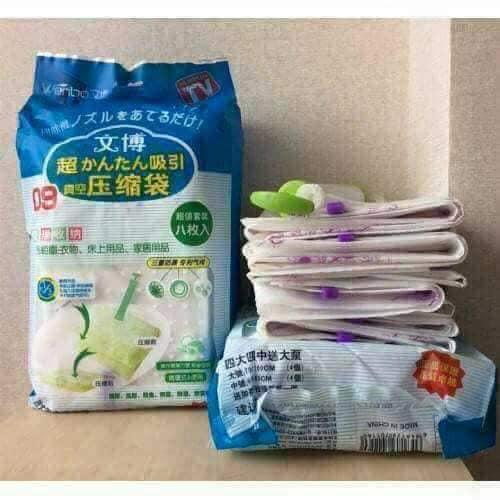 GOODMAKET-BỘ 8 TÚI HÚT CHÂN KHÔNG ( TẶNG KÈM 1 BƠM tay , Bộ 8 Túi Hút Chân Không Kèm Bơm Tay , Bộ 8 túi hút chân không - Tặng kèm bơm tay , Bộ 8 Túi Hút Chân Không Đựng Quần Áo Kèm Bơm