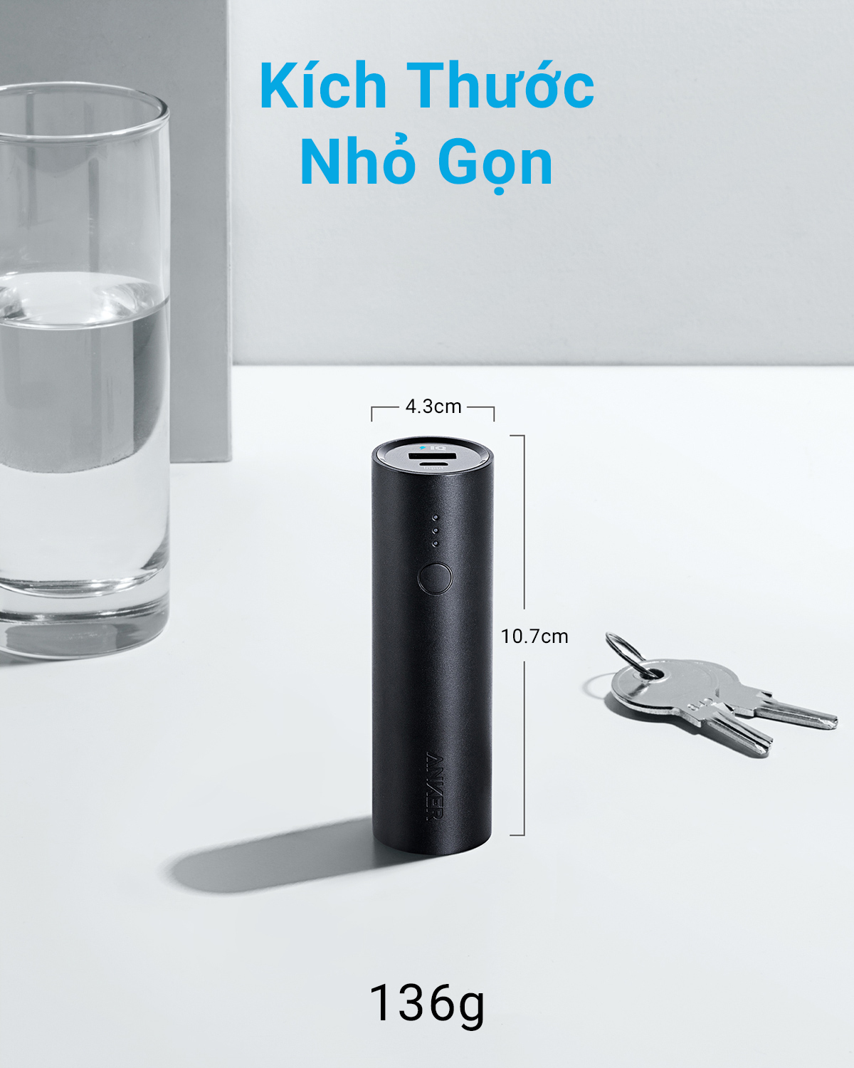 [PIN KHÔNG CÓ CỔNG SẠC TYPE-C] Pin sạc dự phòng ANKER PowerCore 5000mAh - A1109