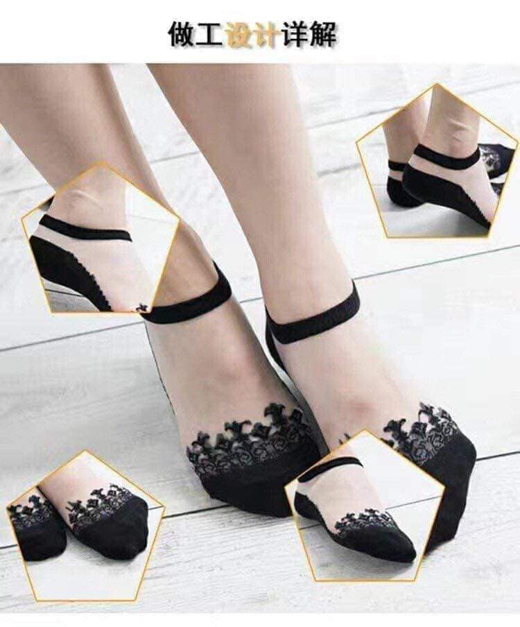 Combo 10 đôi tất/vớ nữ ren công chúa cổ ngắn