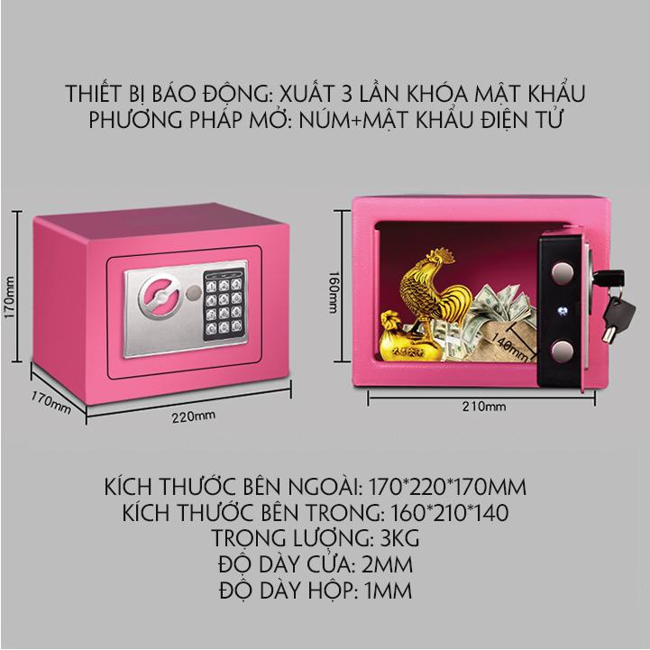 Két sắt mini an toàn bằng khóa bảo mật