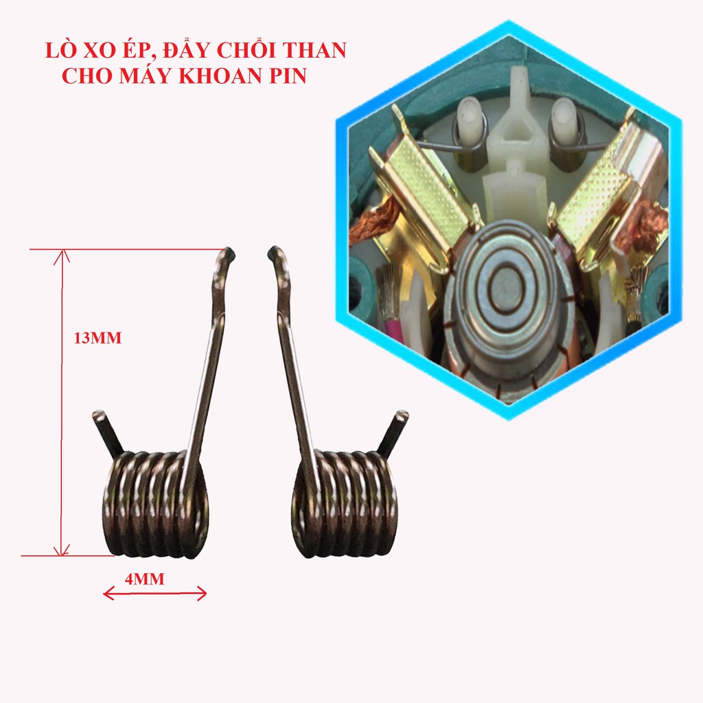Lò xo ép chổi than, đẩy chổi than máy khoan pin Makita, National...