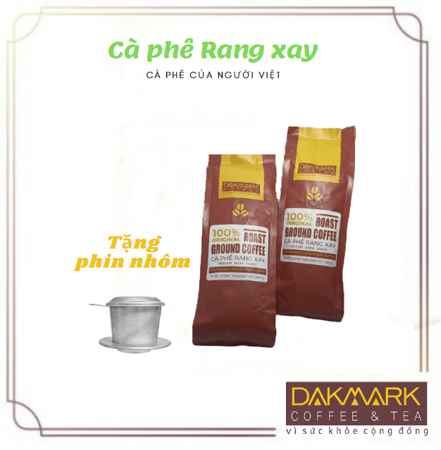Combo 1kg Cà phê Robusta Honey DakMark - Cà phê nguyên chất (Tặng Phin Nhôm)
