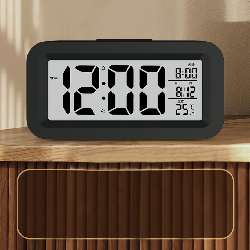Premium LCD alarm desk led clock temperature and humidity meter-Hause