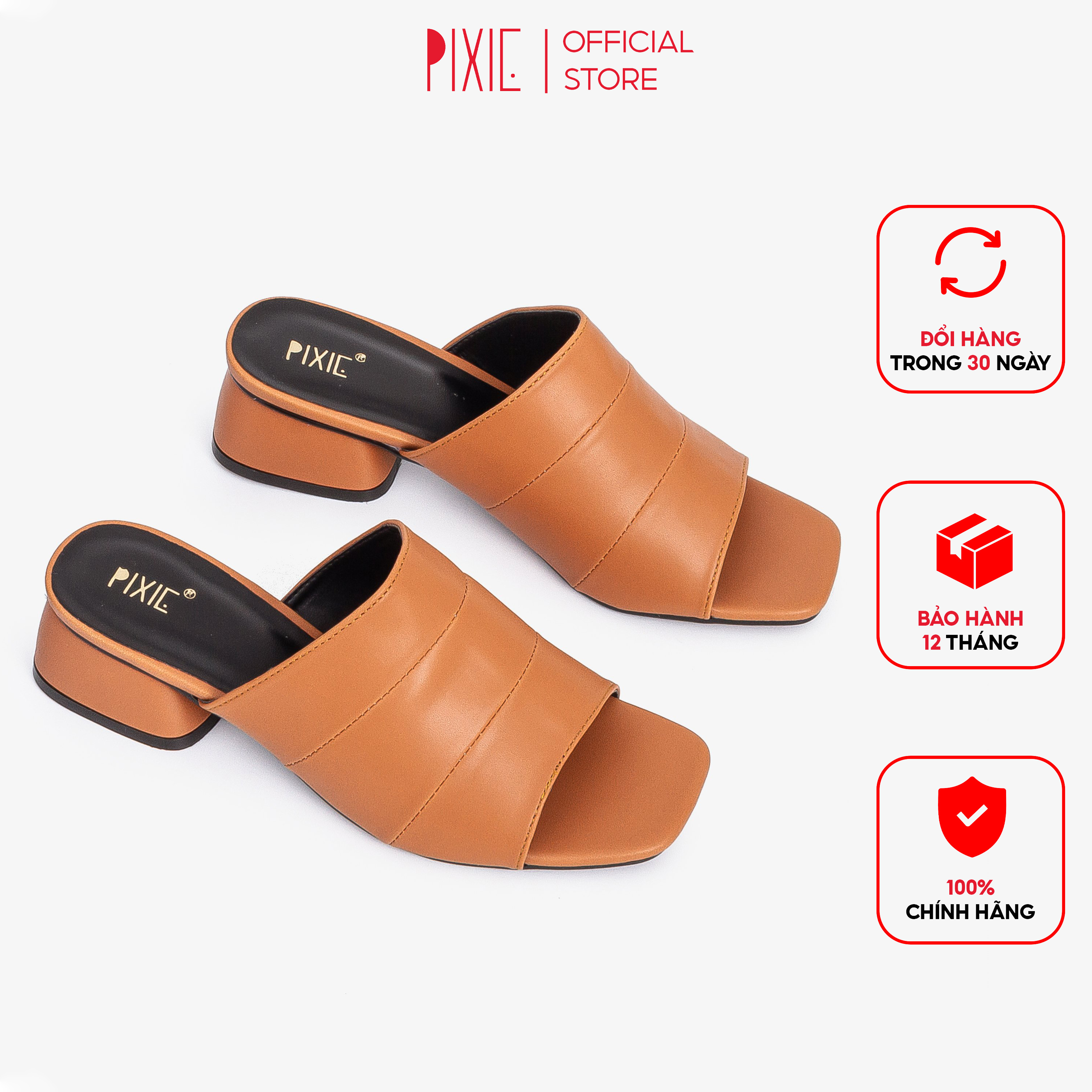 Guốc cao gót 3cm bản ngang pixie x624