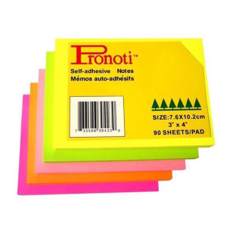 Giấy Note dạ quang neon 3x3 Pronoti