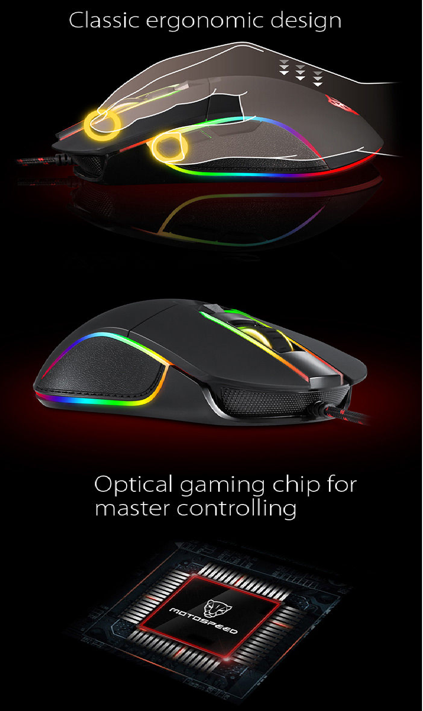 Chuột game thủ Motospeed V30 Optical Gaming Mouse LED RBG
