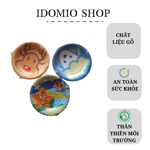Dĩa Giấy In Hoa 17cm - 10 Cái