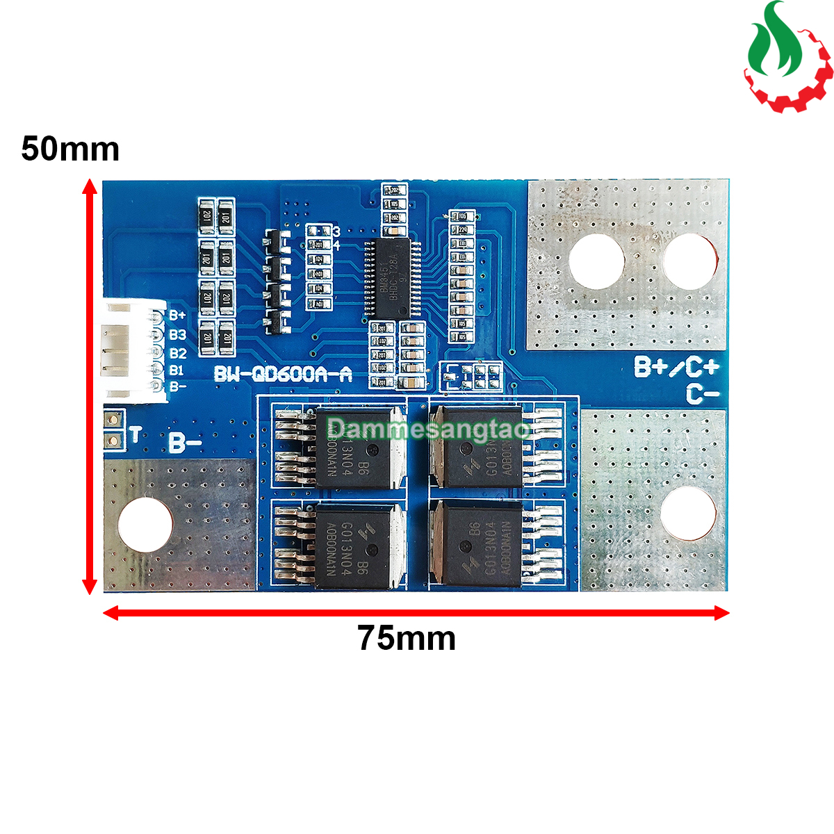 Mạch 4S 12.8V 600A BW bảo vệ pin sắt Li-Fe 3.2V