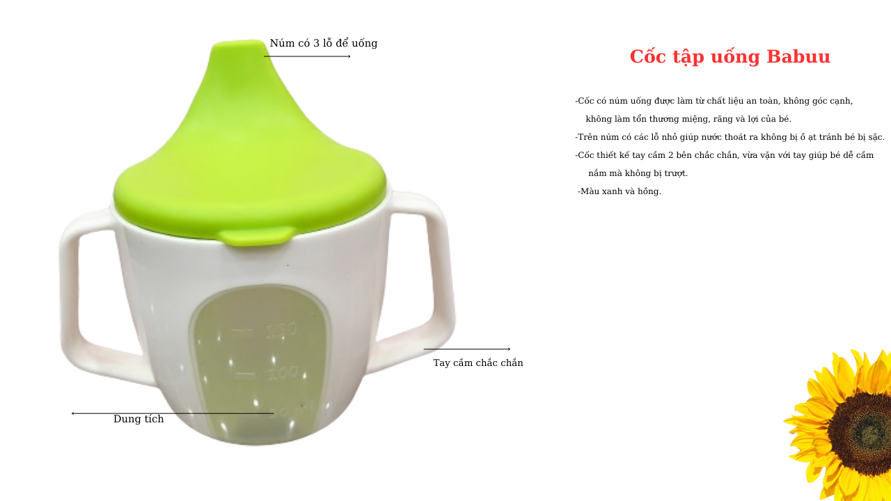 Cốc tập uống Babuu chống sặc